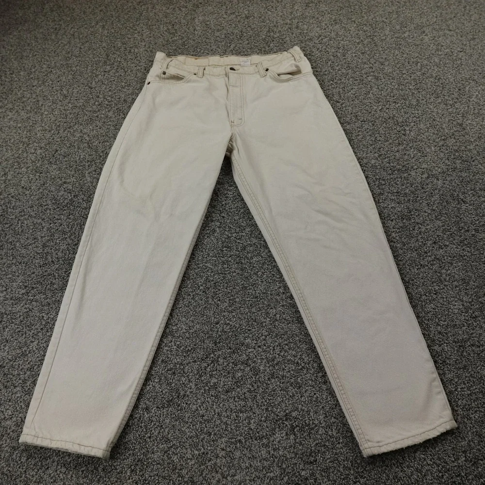 VTG Levis Jeans Mens 36X30 Beige Denim 550 Relaxed Tapered Orange Tab 90s‎ USA